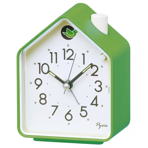 Seiko Clock Pyxis NR452M Green Nature Sound Switchable Alarm Birds chirping gallery