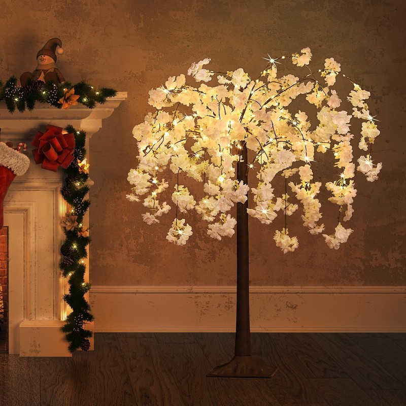 Lighted Cherry Blossom Tree Artificial Trees for Decoration Inside, Light up …