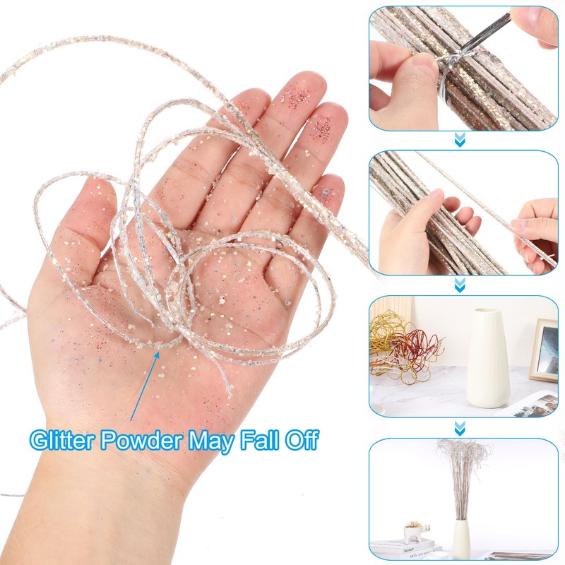 60 Pcs Glitter Dried Curly Willow Branches Natural Branches Twigs, Purple gallery