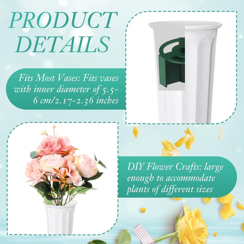 6 Pcs Cemetery Vase Inserts Plastic Cemetery Flower Holder for Grave Vase 4 H... gallery