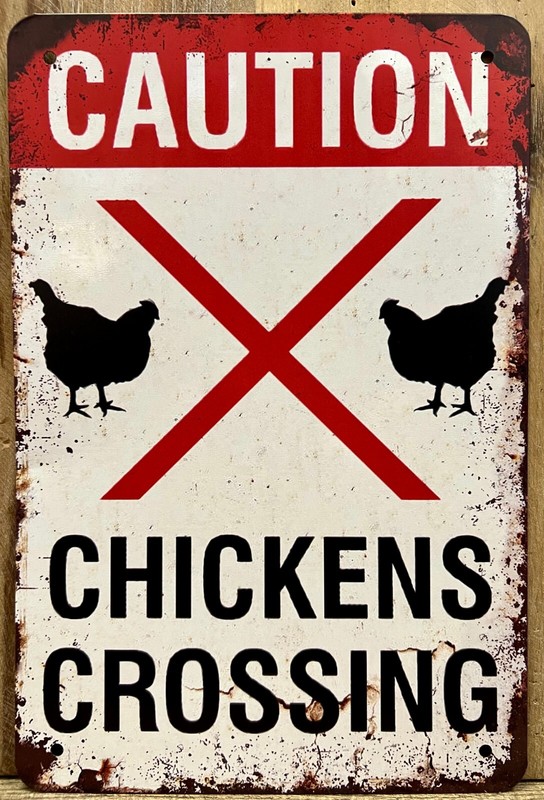 Rooster/Chicken “Crossing” Metal Wall Sign 12″ x 8″