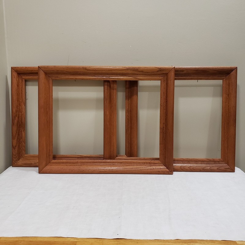 Oak Picture Frame Matching 3pc Set 12×16 Traditional Rustic Farmhouse Wall Decor