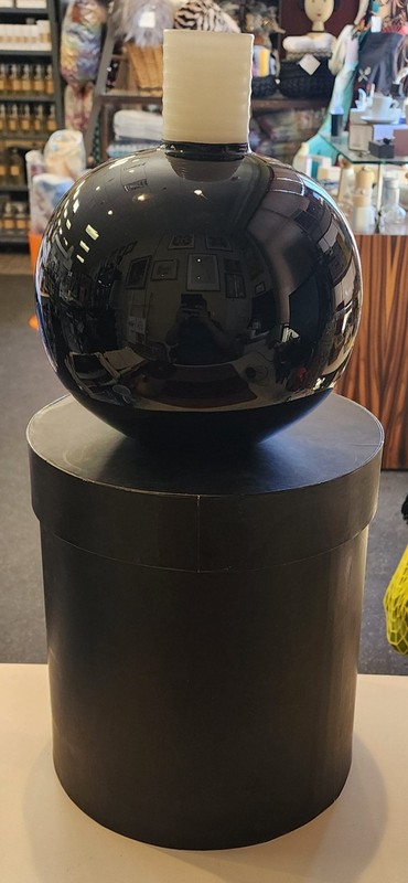 Design House Stockholm Rillio Black Round Glass Vase