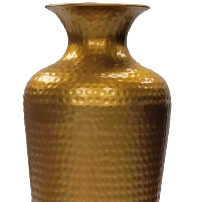 Decorative Modern Gold Metal Hammered Floor Vase - Elegant 23-Inch-Tall Trump... gallery