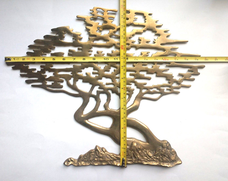 MCM Vintage Brass Bonsai Tree Of Life Large Hanging Wall Art curtis jere style gallery