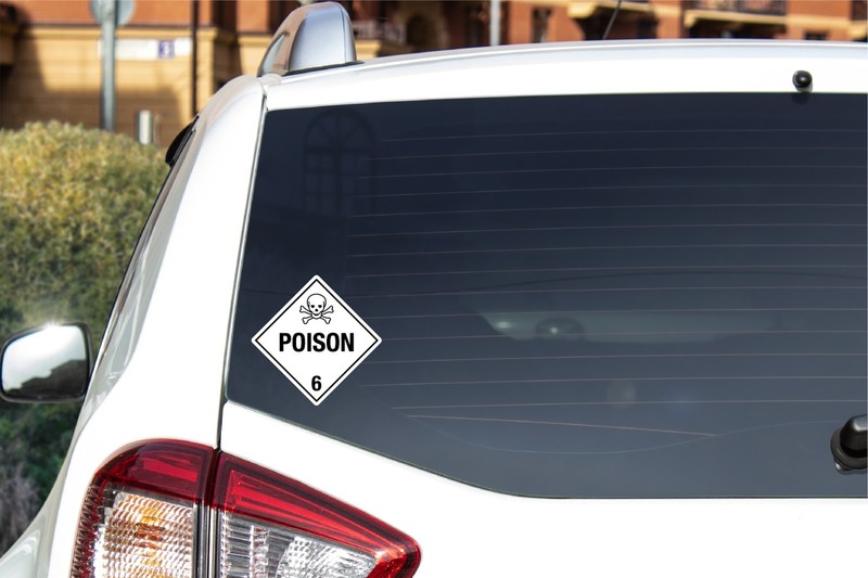 Poison 6 Danger Skull Decal Sticker Warning Caution Shop Safety Attention Toxic gallery
