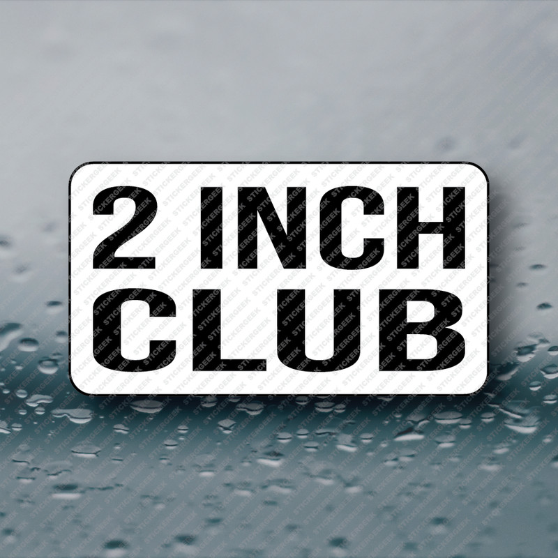 2 INCH CLUB stickers labels decals sticker label decal prank gag joke 25-250pcs