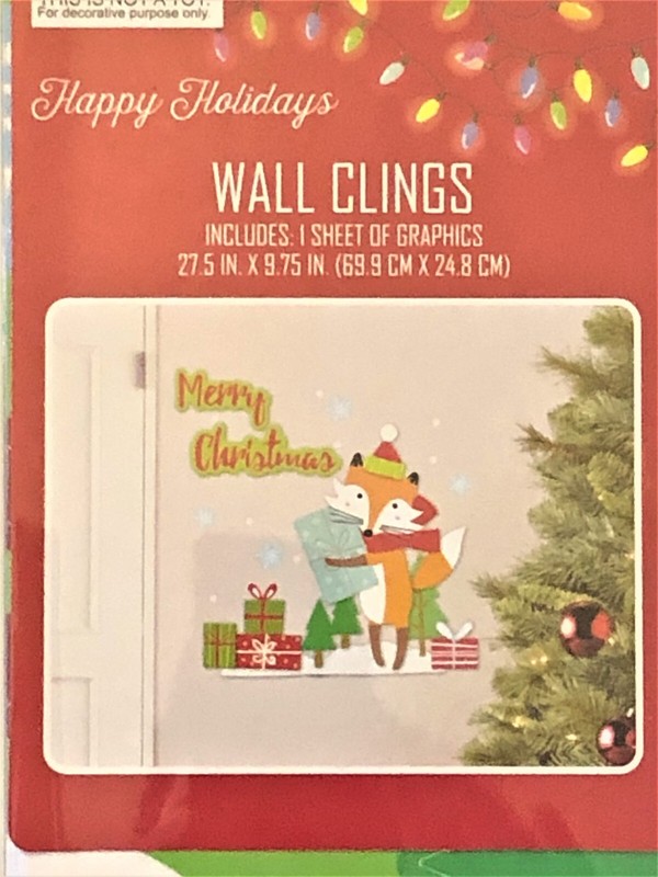 Happy Holidays MB Merry Christmas Wall Clings Set of 2 Sheet of Graphics New gallery