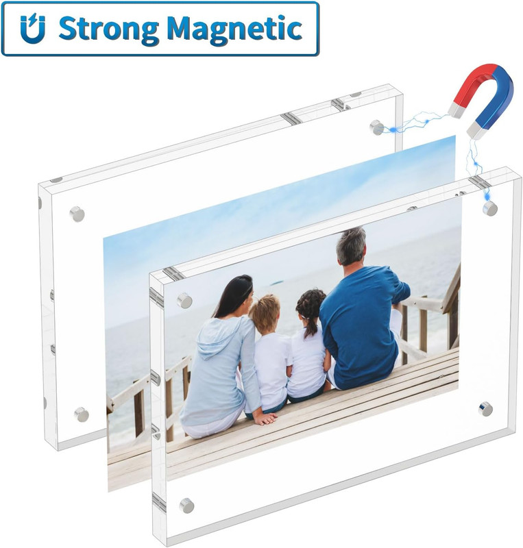 4X6 Acrylic Picture Frames 3 Pack, 20% Thicker Block, Clear Picture Frames Frees gallery