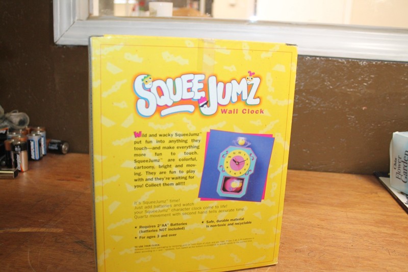 Vintage 1998 SqueeJumz Wall Clock With Moving Characters Pendulum Multi Color gallery