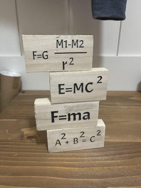 Equation Engraved Stacking Blocks – Home Decor – Education – Equations –