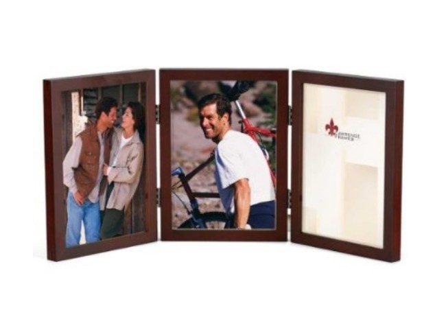 Lawrence Frames 755657T Hinged Triple Walnut Wood Picture Frame 5 x 7 Inches