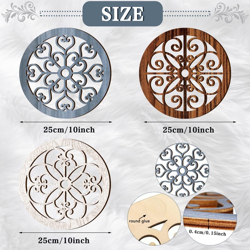 3 Pieces Thicken Rustic Wall Decor Farmhouse Wall Art Decor Wood Hanging Decorat gallery