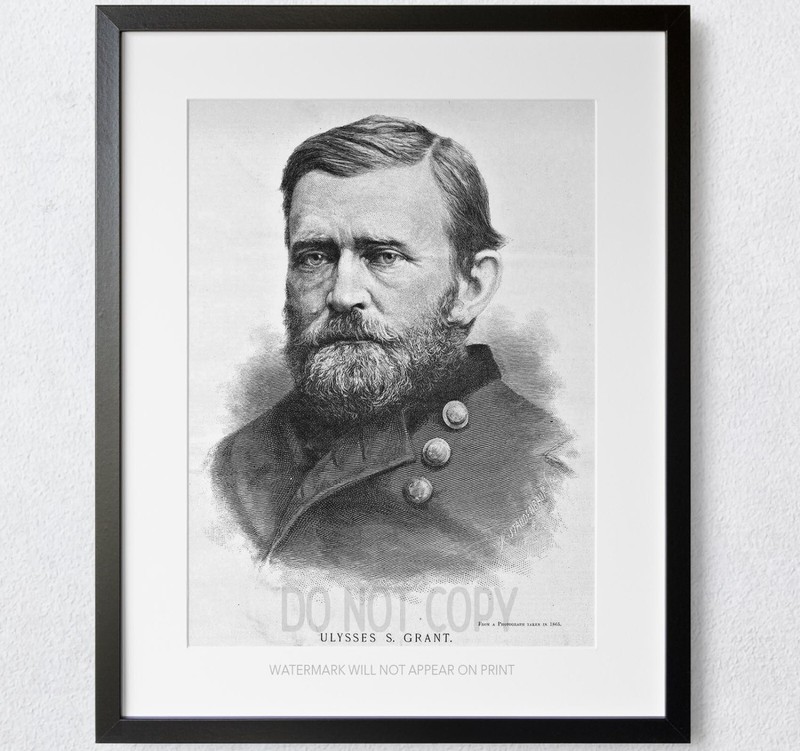 Ulysses S Grant 1860s America History 1800s Civil War Premium Art Print
