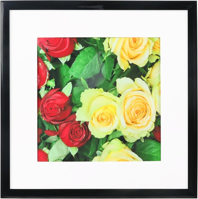 12X12 Picture Frame Black Display Pictures 8X8 with Mat or 12X12 without Mat for