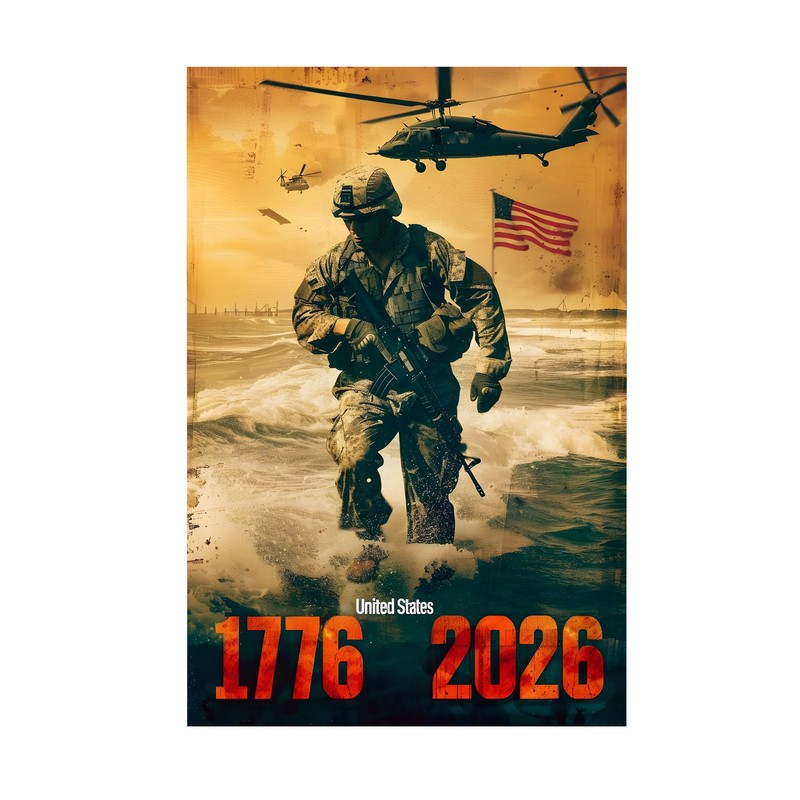 United States 1776-2026 – 250 Years of America US Navy Tribute – POSTER 20″x30″