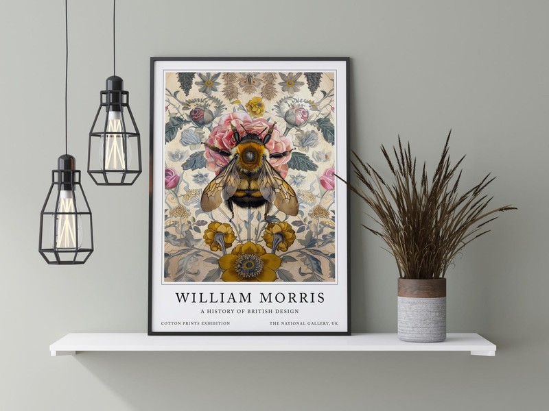 William Morris Bumble Bee Print – Vintage Wall Art Exhibition Poster gallery