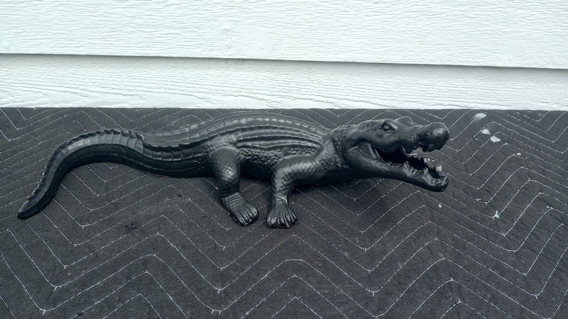 Scandinavian Designs Furniture Black Ceramic Crocodile 16.93″