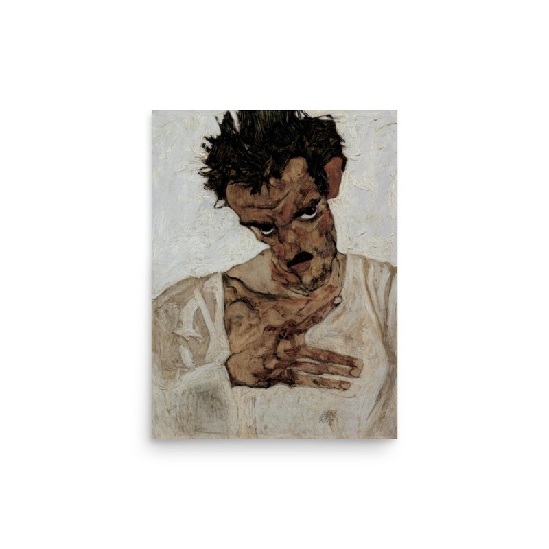 Egon Schiele Self Portrait 1912 Expressionist Wall Art Print