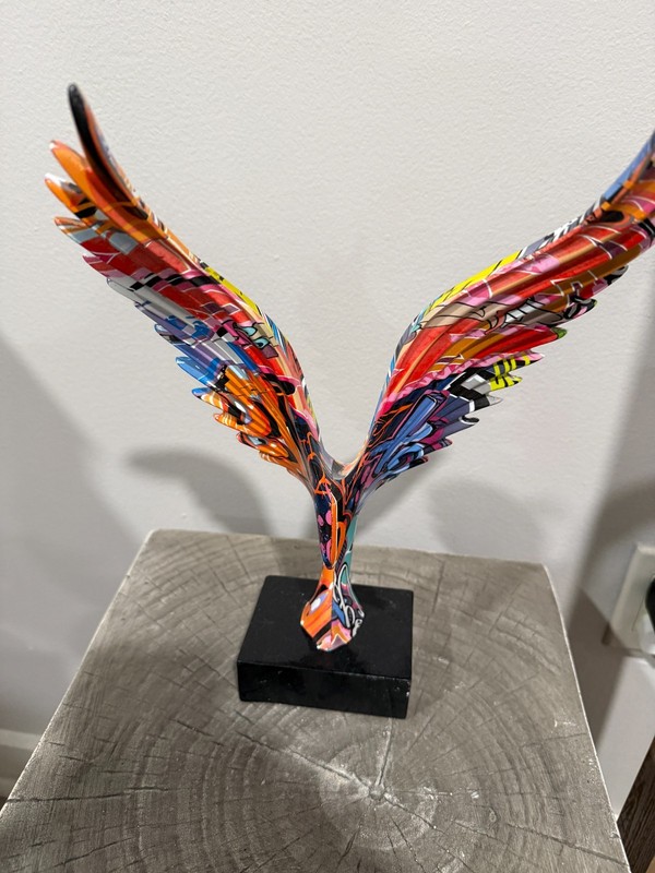 Phoenix Bird Resin Figure Statue Graffiti Abstract Art Home Office Decor