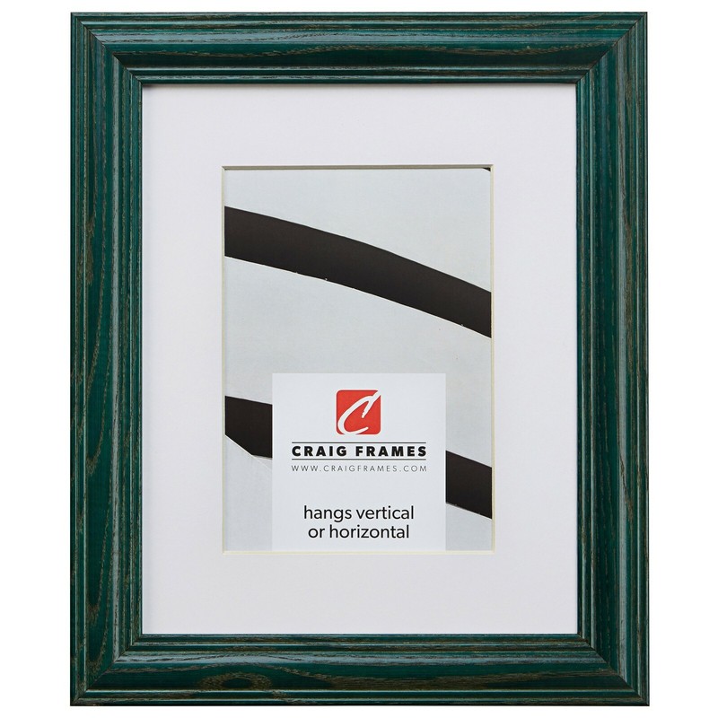 Craig Frames Wiltshire Ash 440, 1.25″ Green Hardwood Picture Frame With a Mat