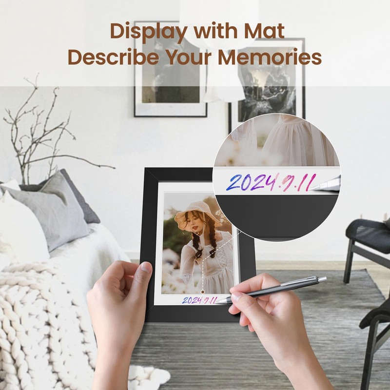 4x6 Picture Frame Set of 5,Display 3.5x5 Pictures with Mat or 4x6 without Mat .. gallery