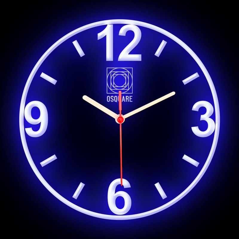 OSQUARE Minimalism North European Modern Interior Design Flexible Neon Clock 10″
