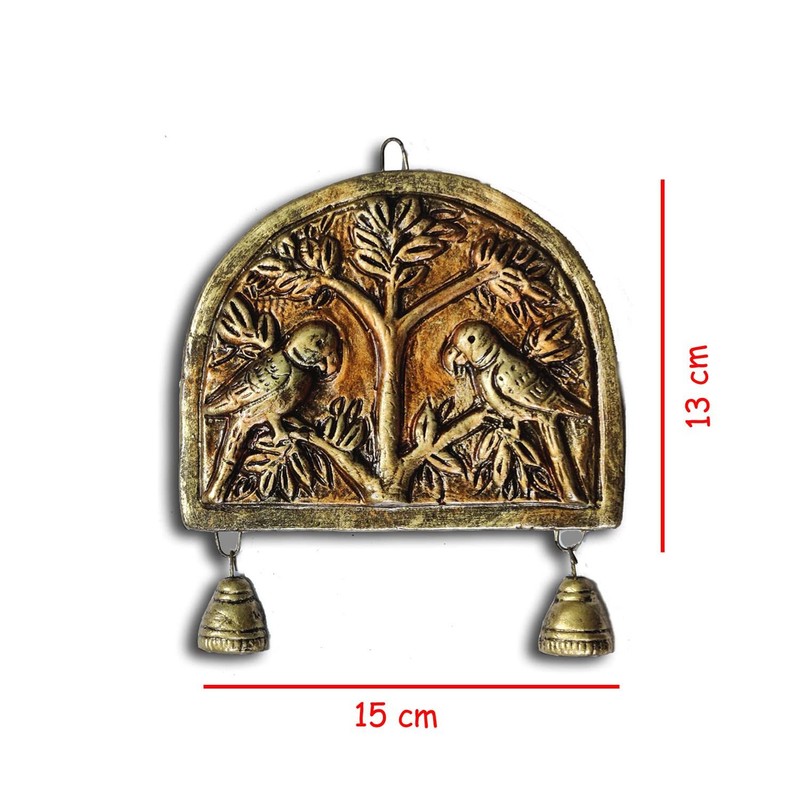 Terracotta Wall Hanging Home Decorative Murals Showpiece Copper Finish 15 cm gallery