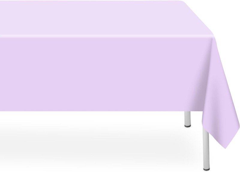 6 Pack Disposable Light Purple Tablecloth, Rectangular Lavender Plastic Table