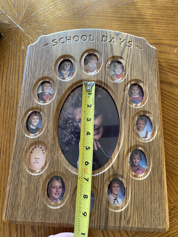 Robarb's SCHOOL DAYS Vintage 80s Solid Oak Wood Photo Frame Pre K - 12 Vintage gallery