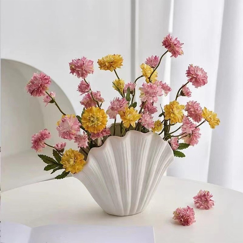 7.5 Inch Mini Shell Vase for Dried Flowers Boho Plastic Coastal Vase Seashell…
