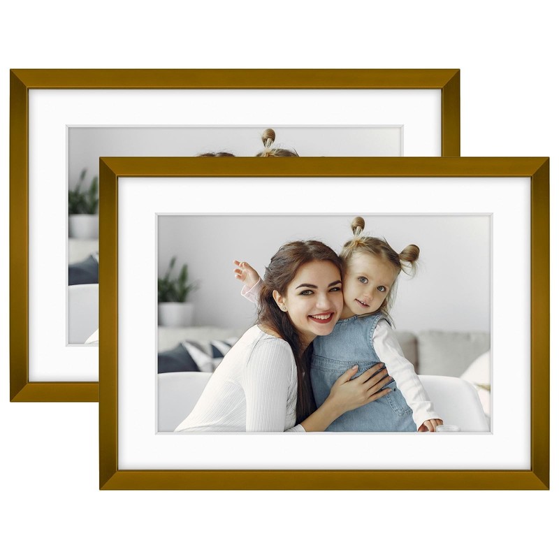 – 5×7 Aluminum Picture Frame – with Mat for 4×6 Photo or Without Mat for 5 x …