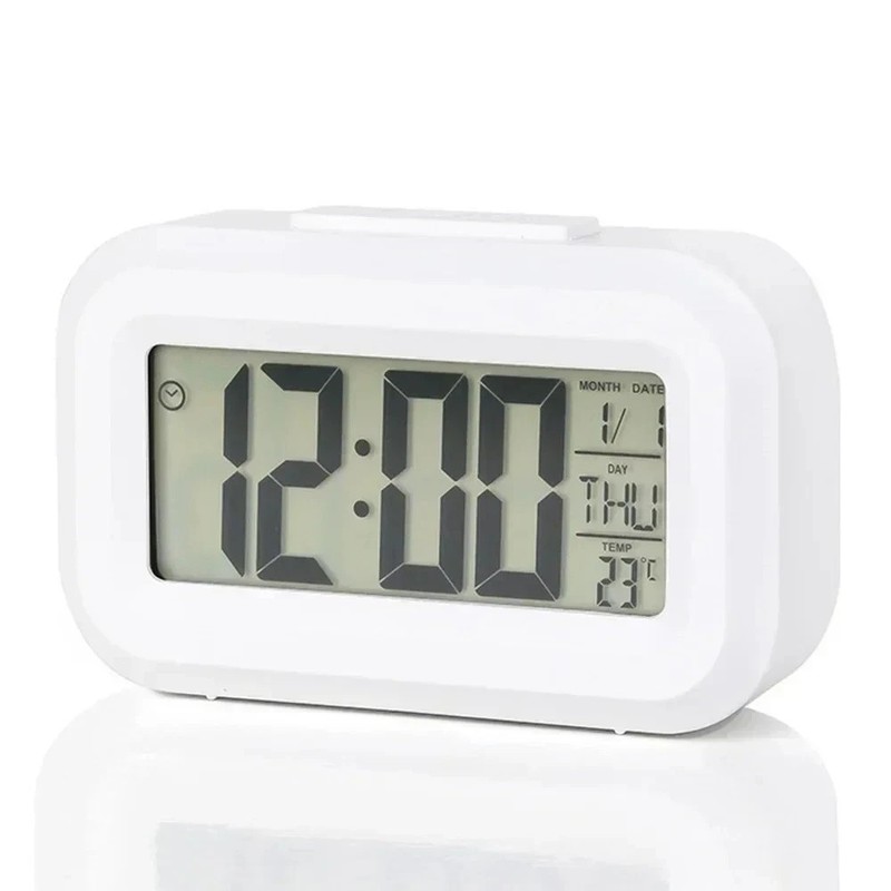 LED Digital Alarm Clock Snooze Backlight Calendar Time Display Table Desktop