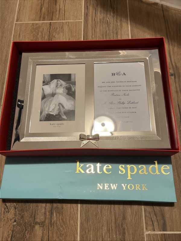 Retired Kate Spade Darling Point Double Invitation Photo Frame 5×7 Lenox
