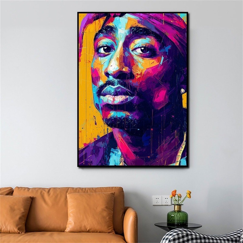 Tupac Shakur 2pac RAP Music Vibrant Art Canvas Print Wall Art Picture Home Decor gallery