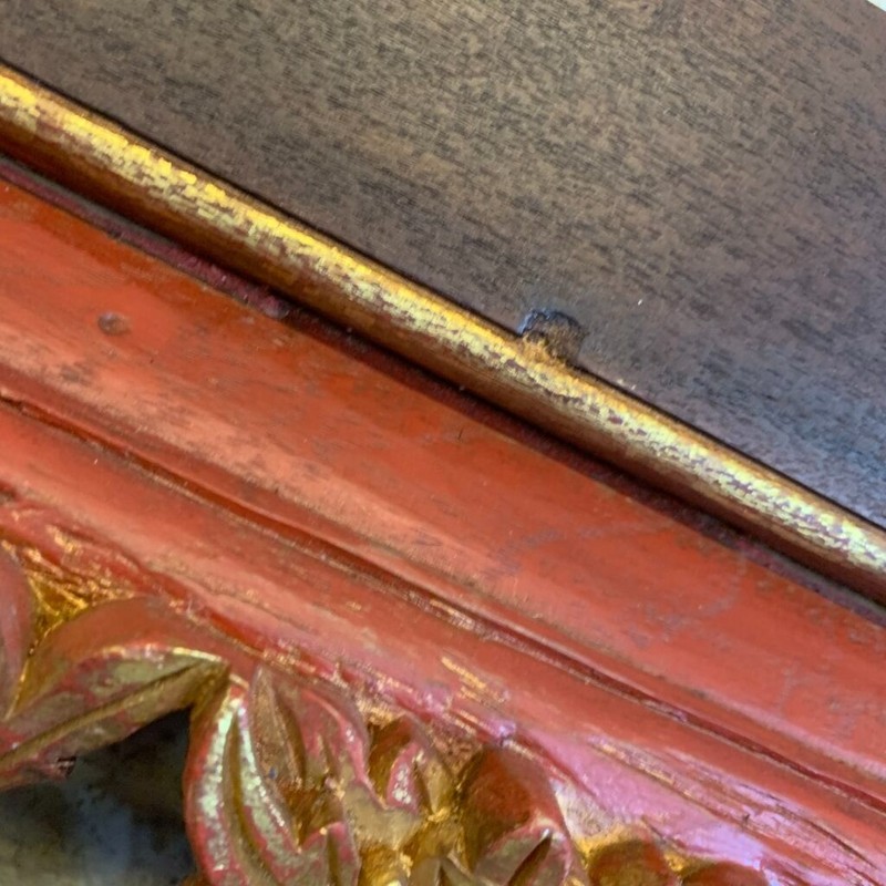 Decorative panel wall art headboard ornate wood brown red gold gallery