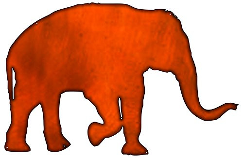 ArtFuzz Elephant Laser Cut Out Faux Copper Finish Metal Sign 19×29