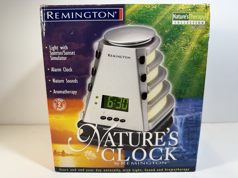 Y2K Remington Nature’s Clock Aromatherapy Alarm Clock White Noise Light 2001