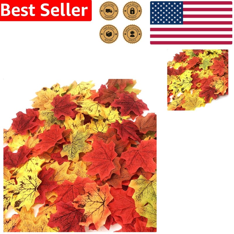 200 Pcs Artificial Maple Leaves Realistic Fall Thanksgiving Wedding Decor Dur…