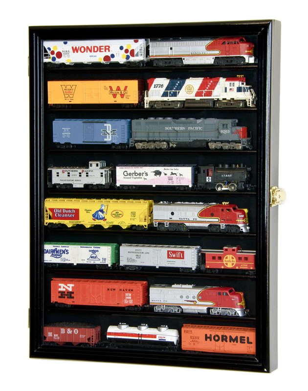 Small HO Scale Train Model Trains Locomotive Engine Display Case Cabinet – Locks
