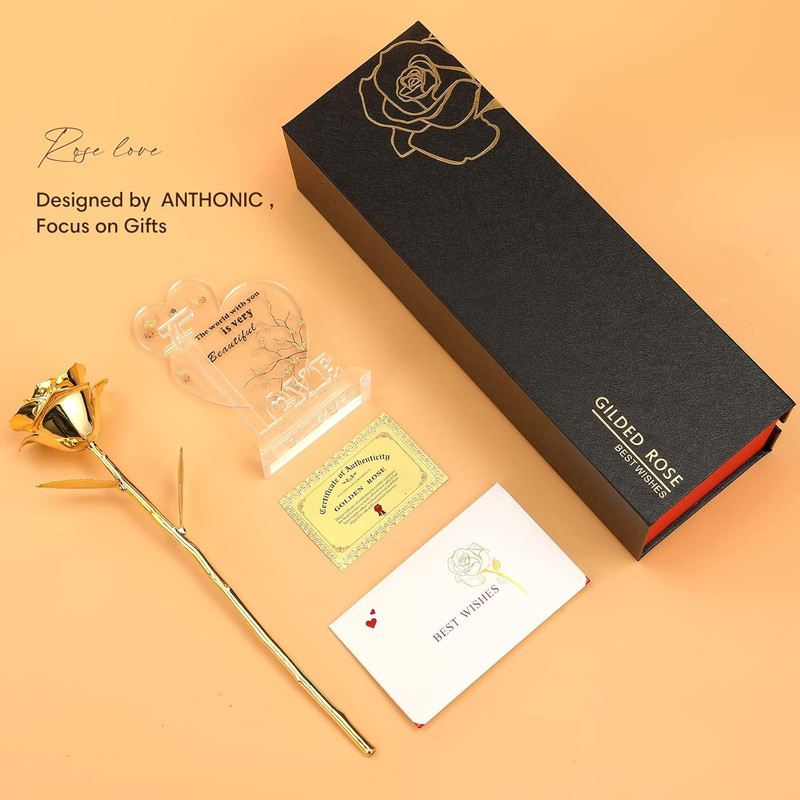 Gold Dipped Rose Real 24K Gold Rose, Genuine One of a Kind Rose Hand Dipped in 2 gallery