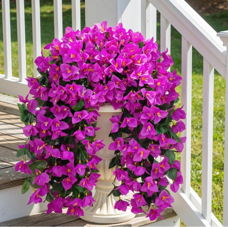 Artificial Fake Hanging Flowers Plants for Outdoor Outside Spring Summer Decorat