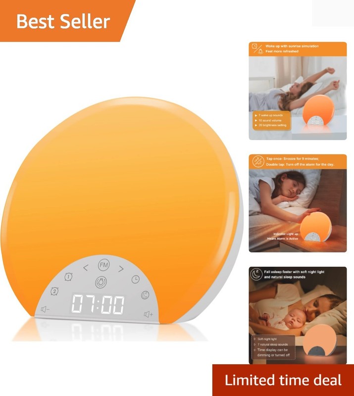 Sunrise Alarm Clock Wake Up Light for Kids, Adults, Heavy Sleepers with Dual …