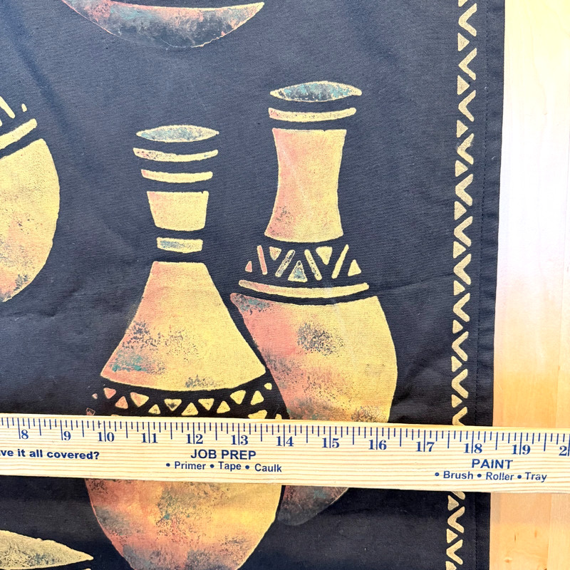 Vintage African Cloth Batik Tribal Folk Wall Art Hangings Hand Painted 18x39" gallery