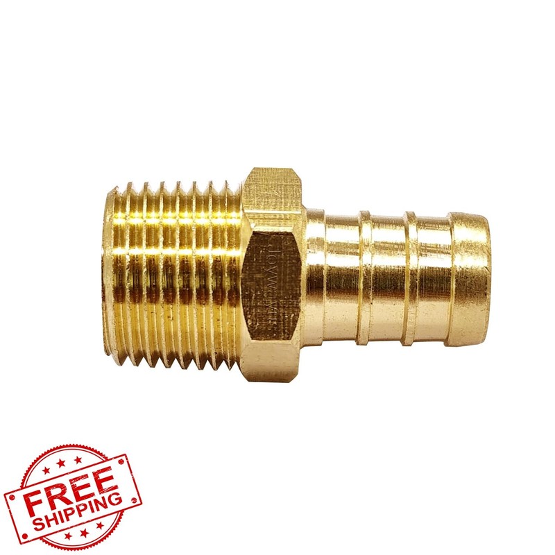 Joywayus Brass PEX Fitting 1/2" PEX x 3/8" NPT Male 5 Pk gallery