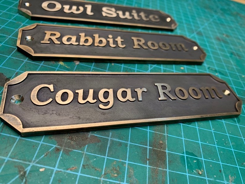 Custom Cast Brass door signs & plaques - Custom language plaques - Custom size gallery