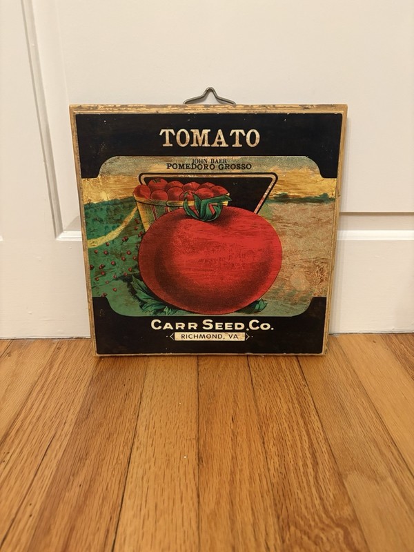 Carr Seed Co. Framed Tomato Advertising Label Red Green Black White Agriculture