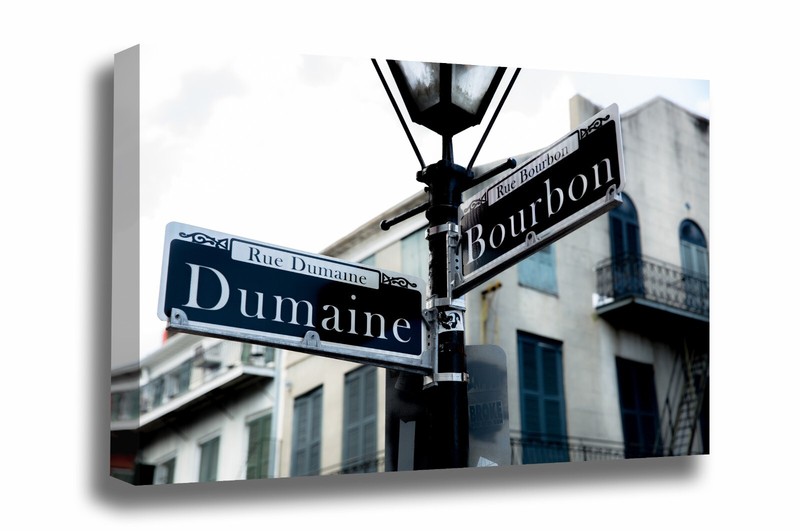 Canvas Wall Art – Dumaine and Bourbon Street Sign in New Orleans French Quarter