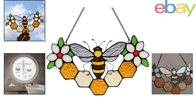 Handcrafted Bee and Flower Suncatcher for All Occasions and Celebrations gallery