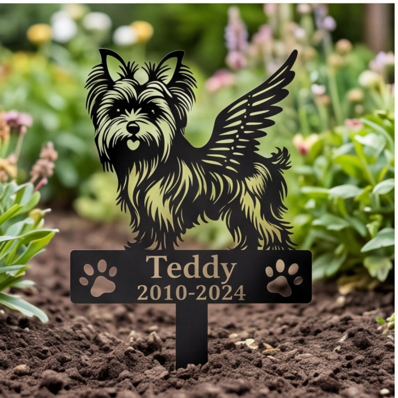 Yorkie Memorial Stake Personalized Metal Garden Pet Loss Sympathy Gift